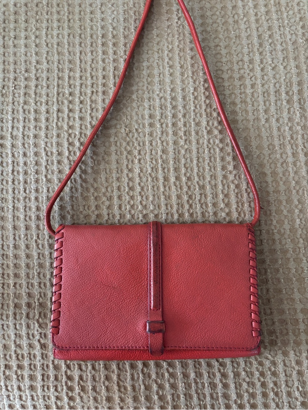 Fossil Red Leather Crossbody Shoulder Bag